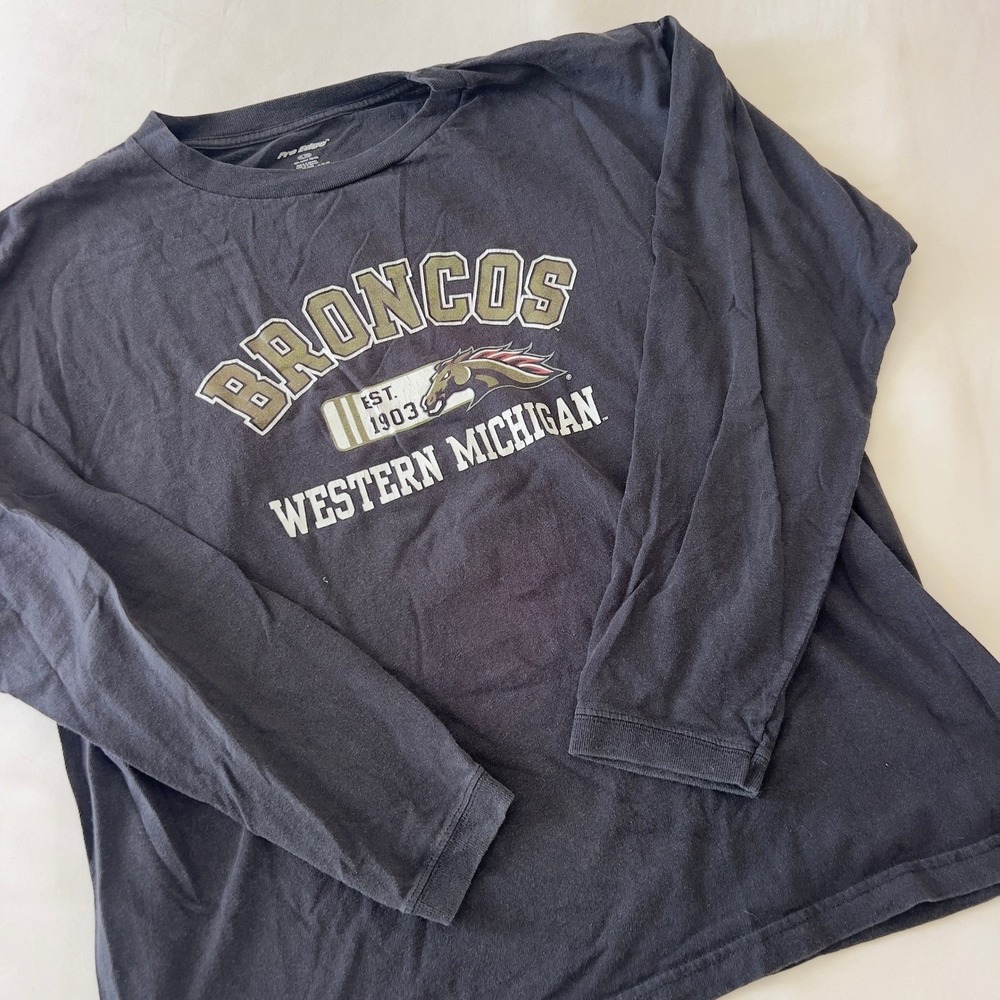 Pro Edge Western Michigan Broncos Long Sleeve T-Shirt Black Mens XL